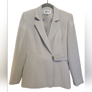 KASPER TAN CLIP CLOSURE FULLY LINED BLAZER SIZE 4 SIZE 6 EUC